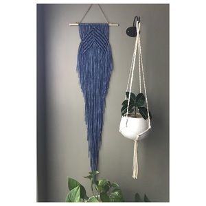 Blue Macrame Wall Hanging